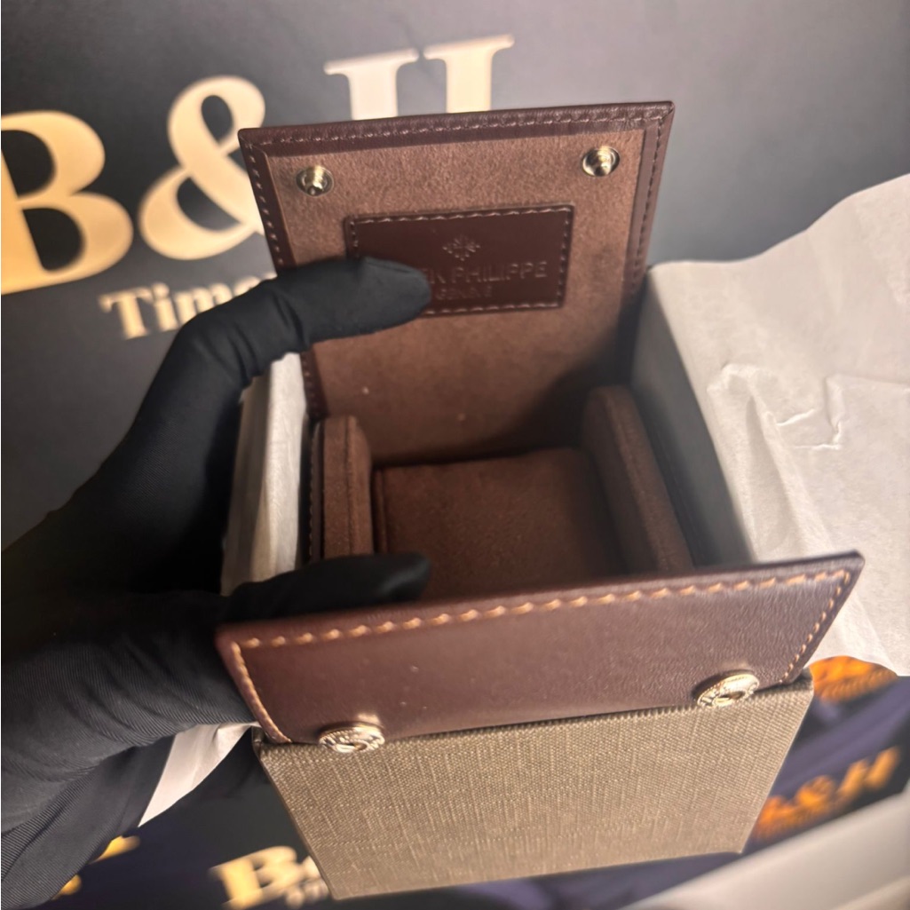 Patek Philippe Brown Leather Travelers Watch Case Original